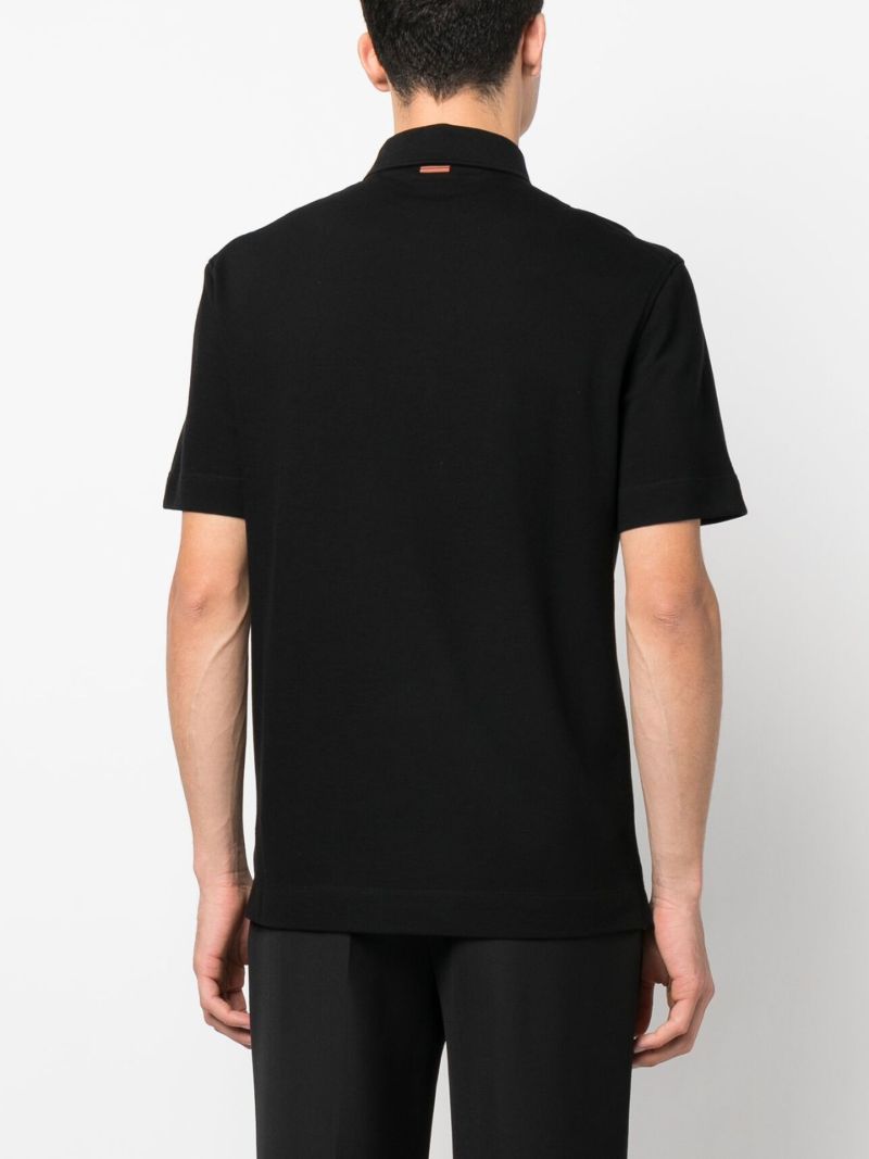 Black Cotton Polo Shirt