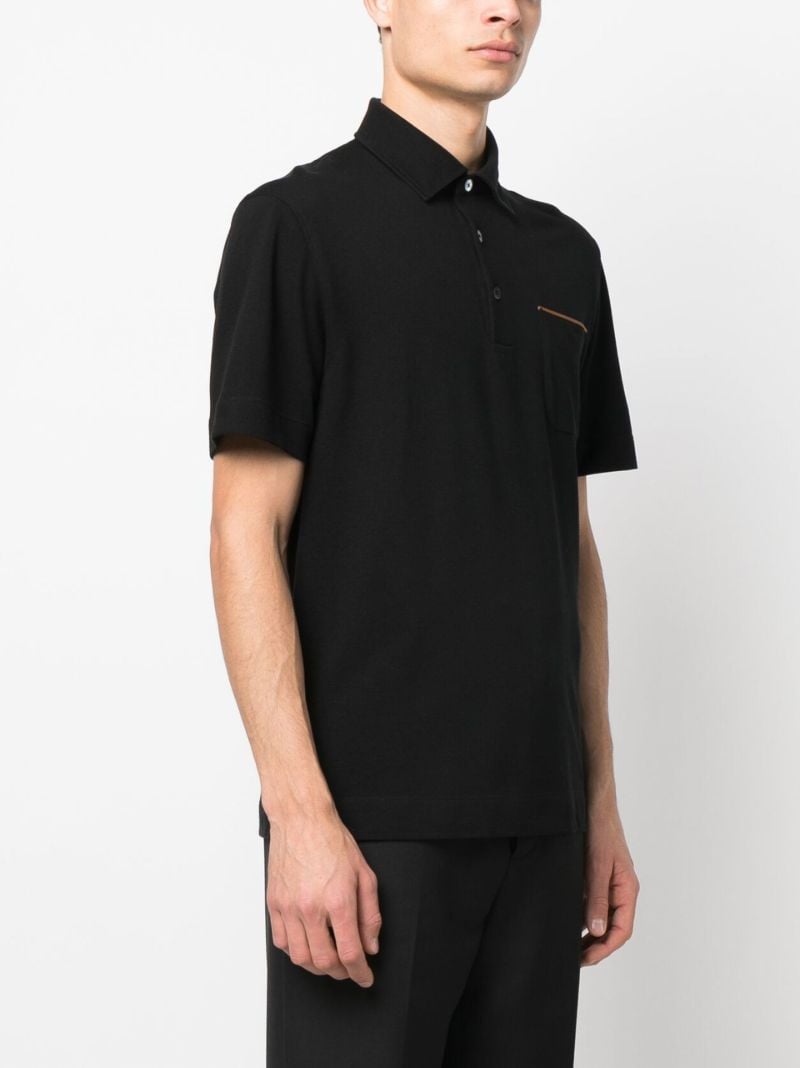 Black Cotton Polo Shirt