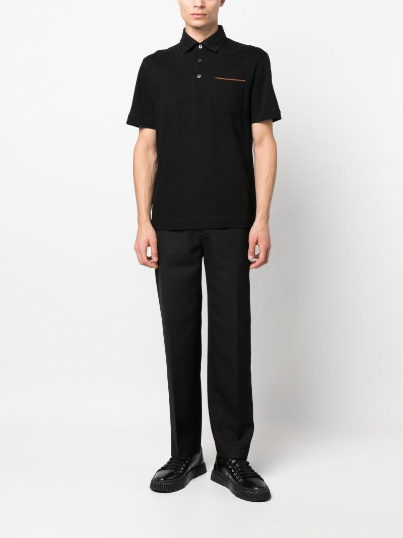 Black Cotton Polo Shirt