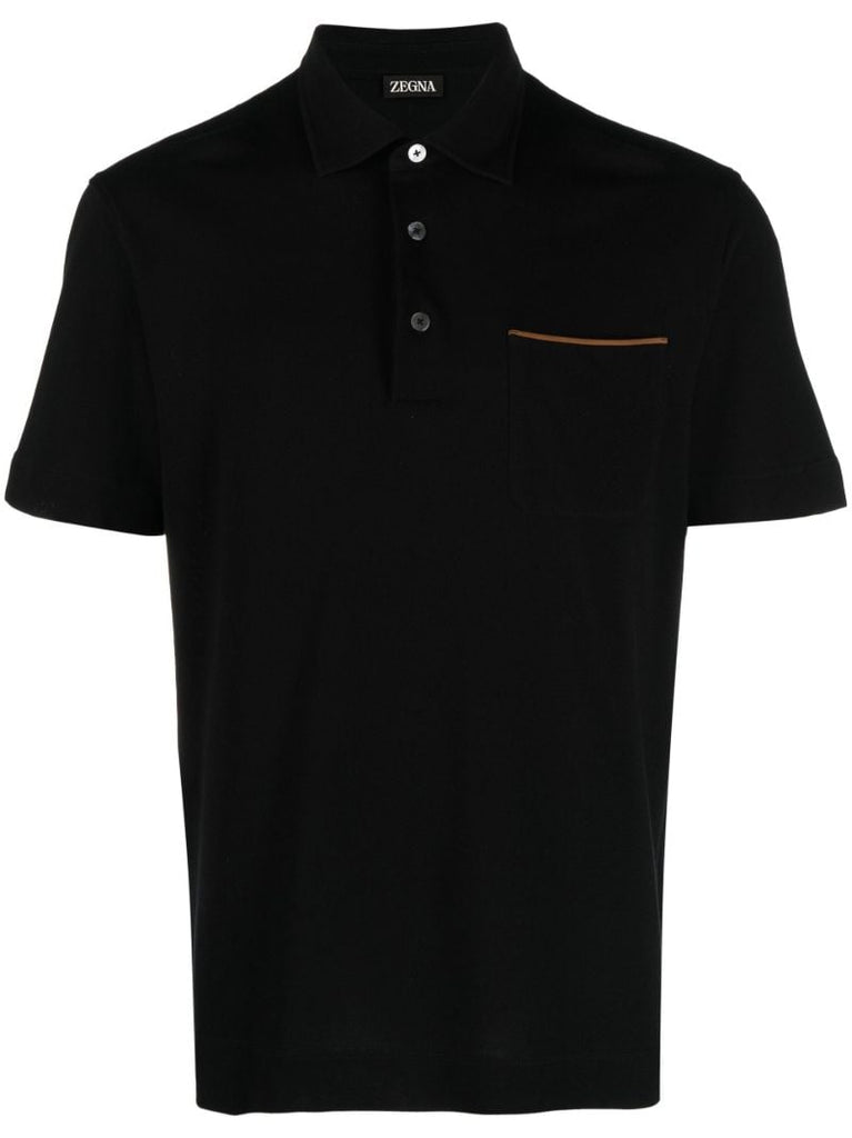 Black Cotton Polo Shirt