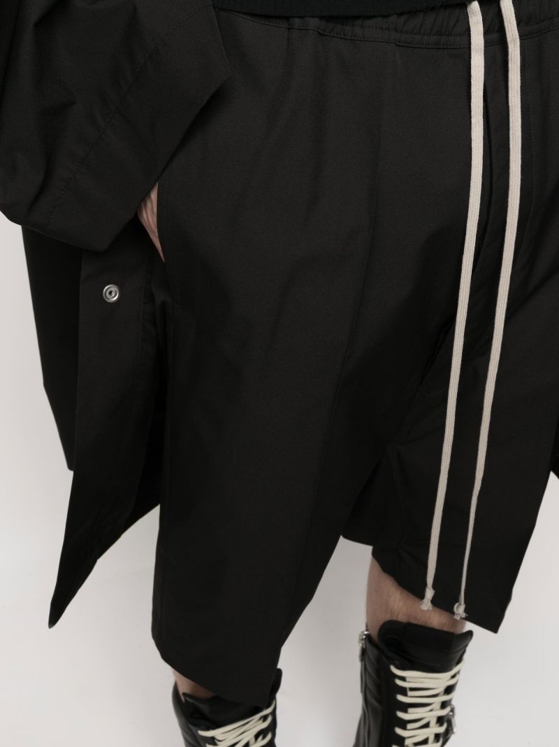 Black Drop-crotch Drawstring Shorts