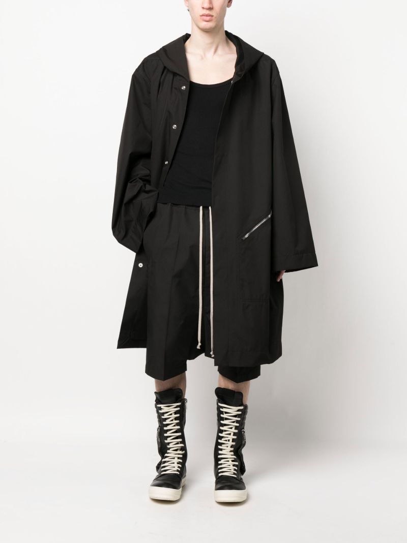 Black Drop-crotch Drawstring Shorts