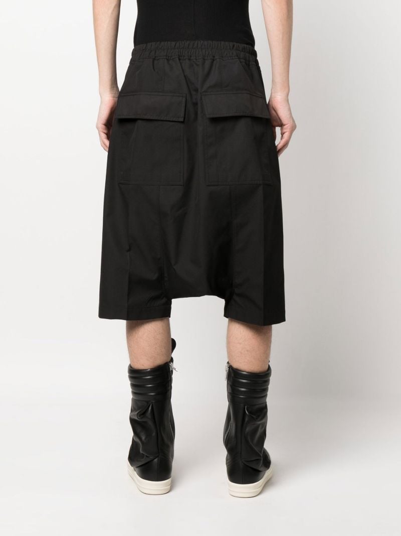 Black Drop-crotch Drawstring Shorts