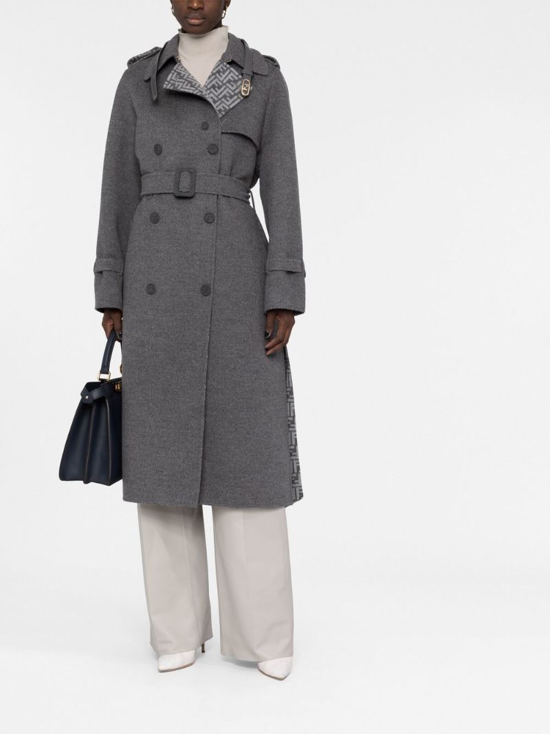 Grey Wool Trench Coat