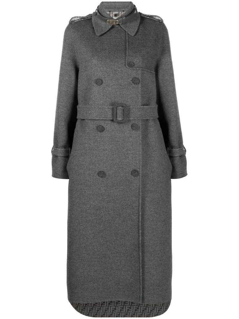 Grey Wool Trench Coat