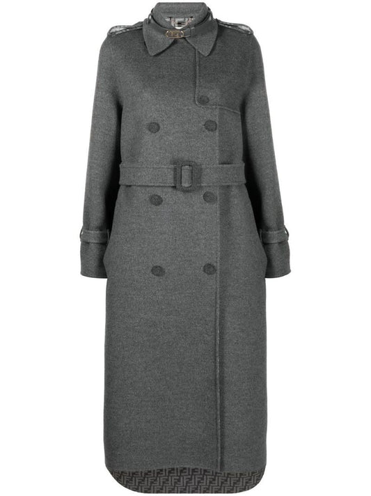 Grey Wool Trench Coat