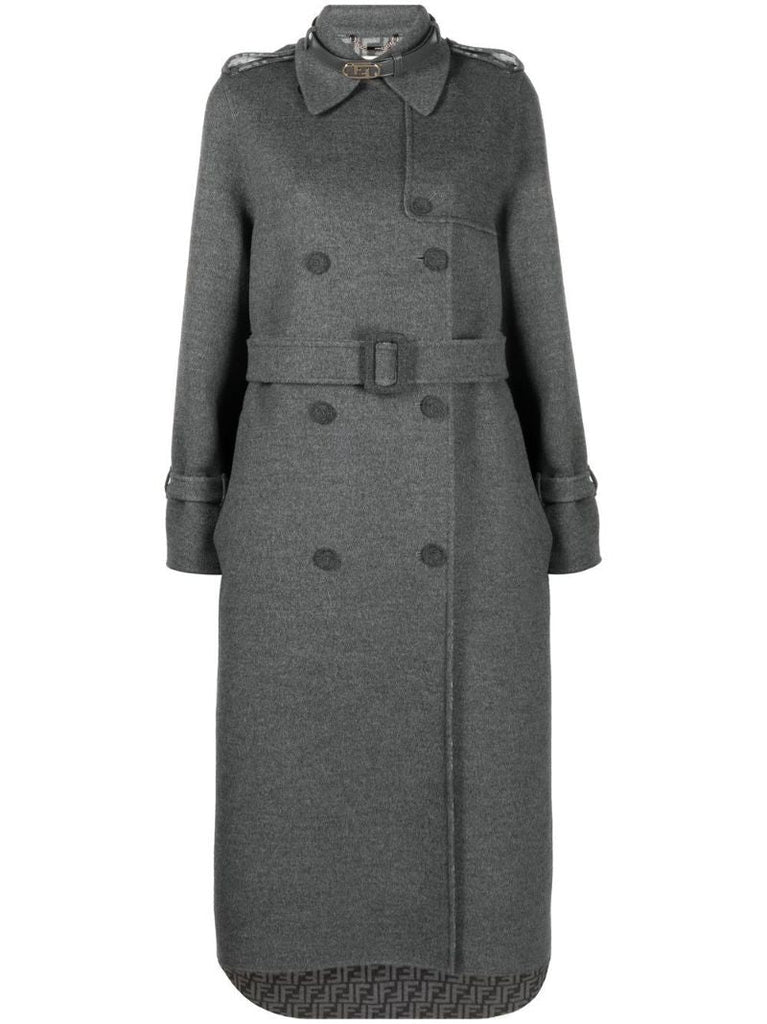 Grey Wool Trench Coat