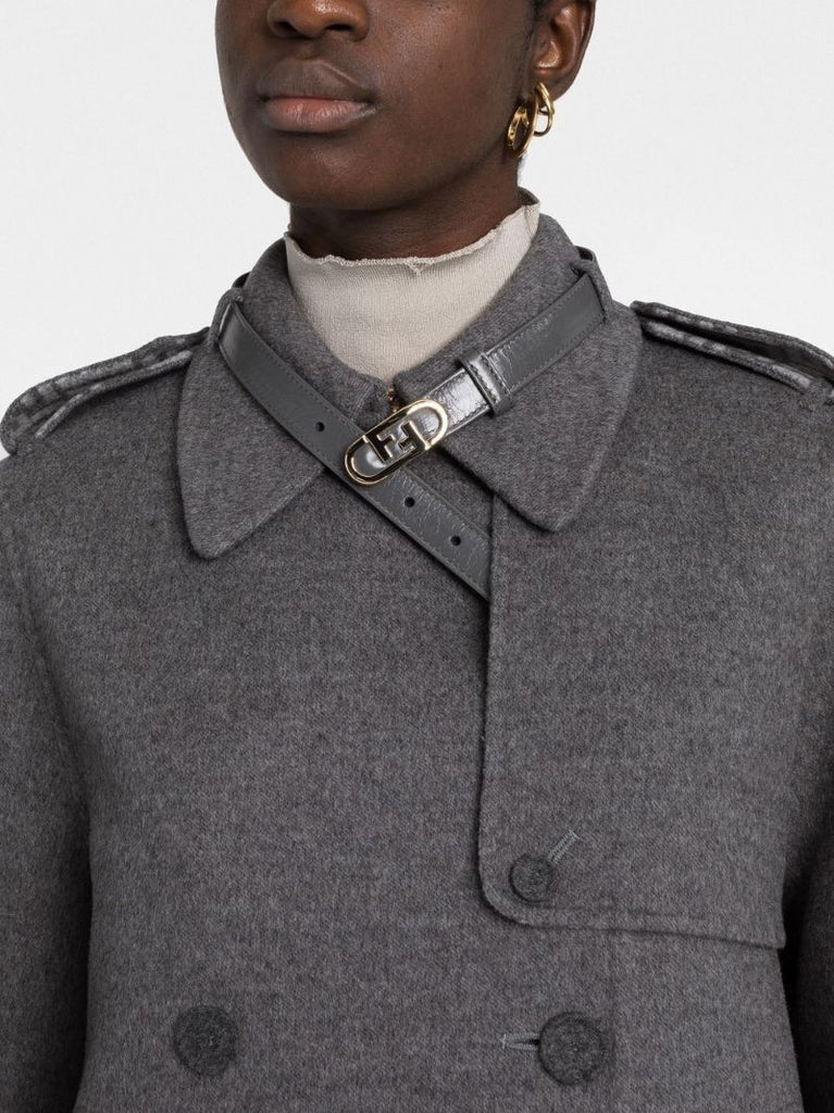 Grey Wool Trench Coat