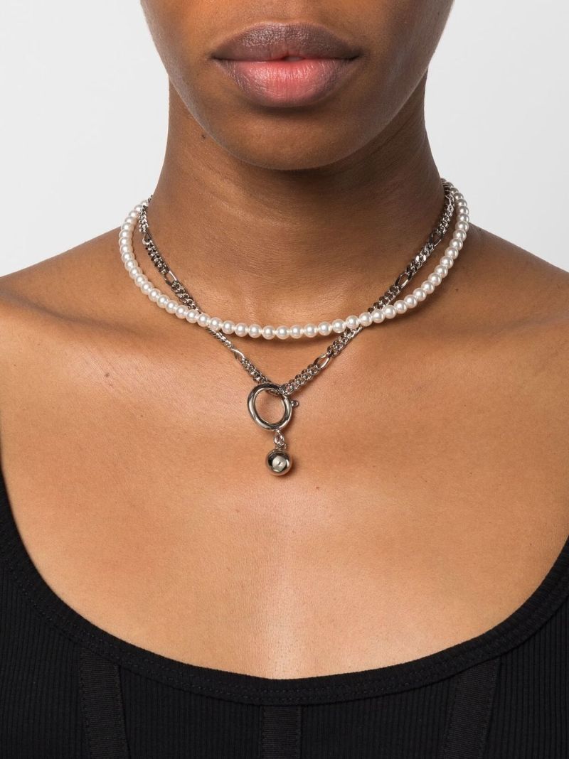 Silver-tone Jip Pearl Necklace