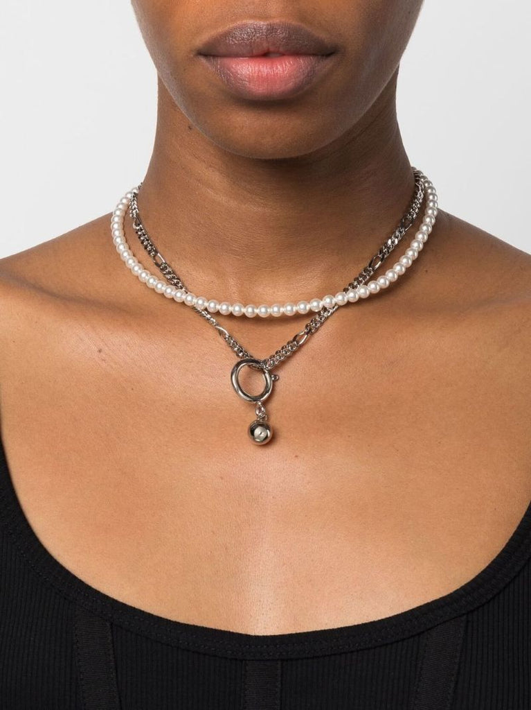 Silver-tone Jip Pearl Necklace