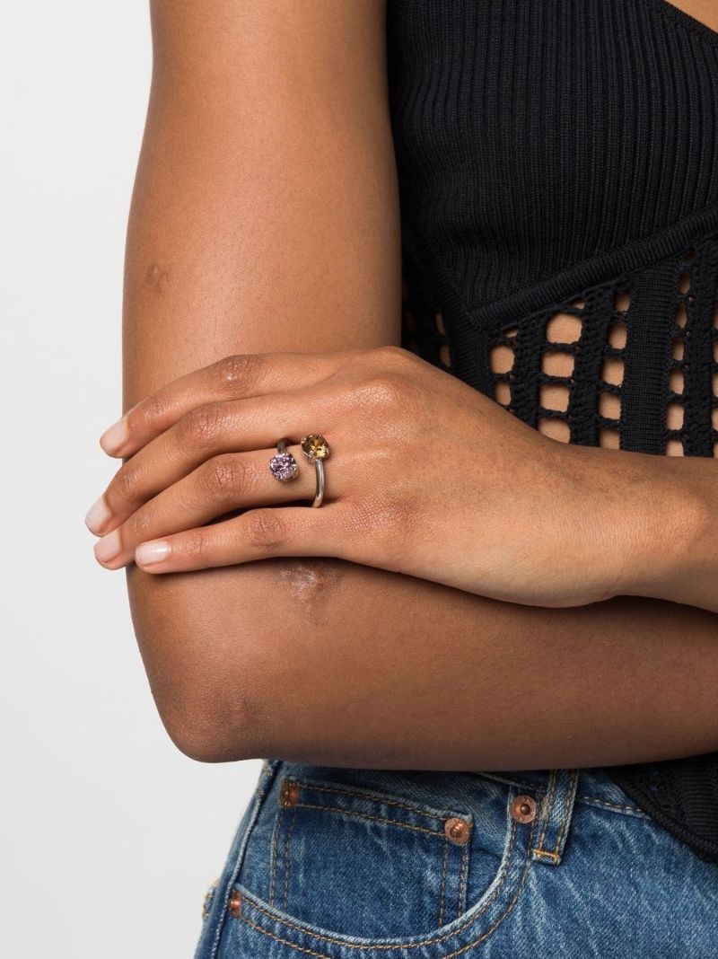 Silver-tone Chris Crystal Ring
