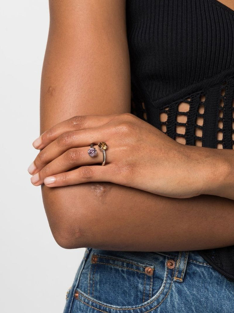 Silver-tone Chris Crystal Ring