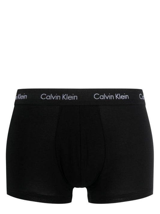Black Cotton Boxer Briefs Set