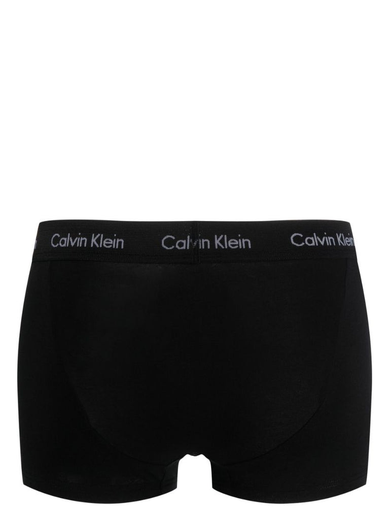 Black Cotton Boxer Briefs Set
