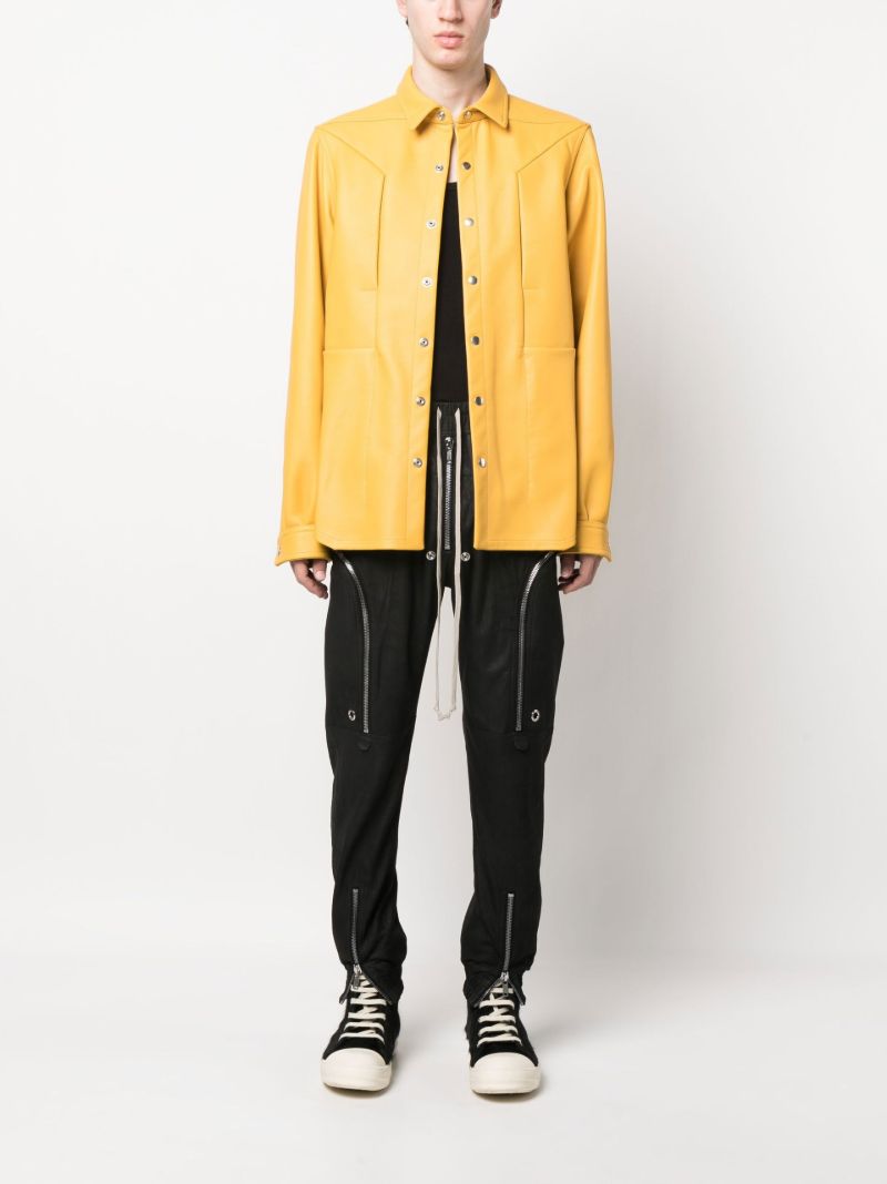 Black Leather Cargo Trousers
