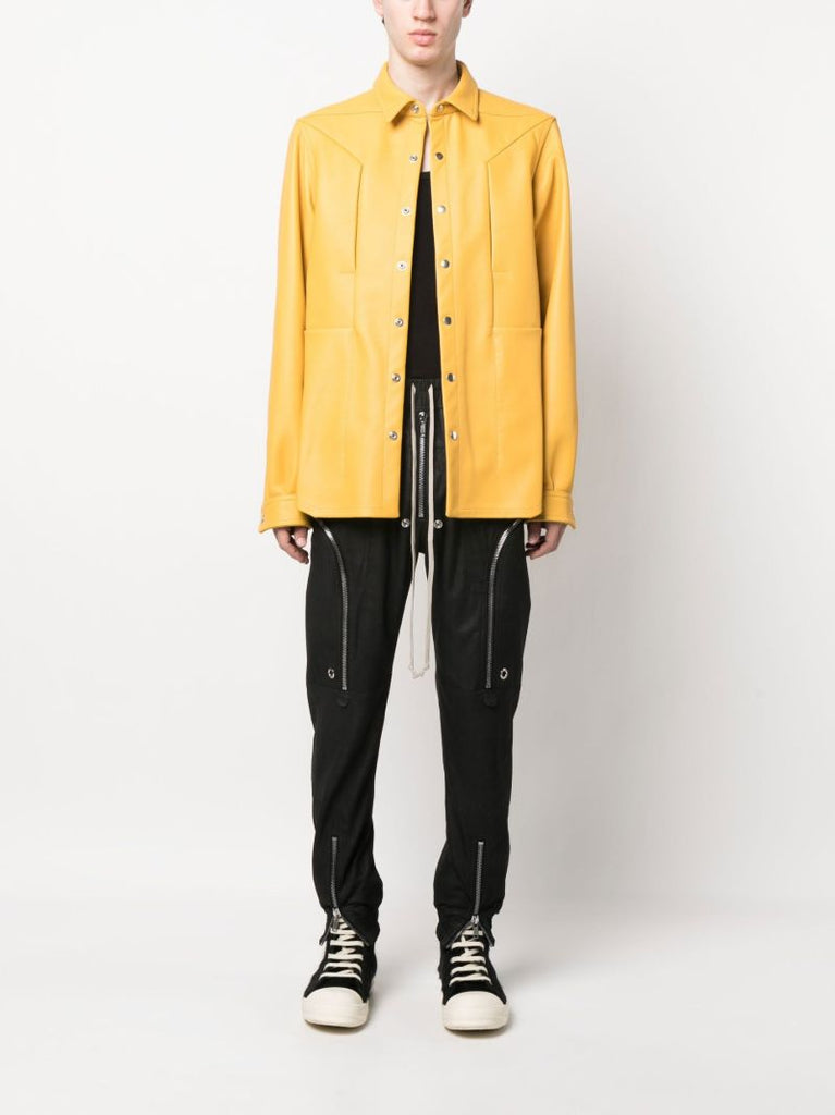 Black Leather Cargo Trousers