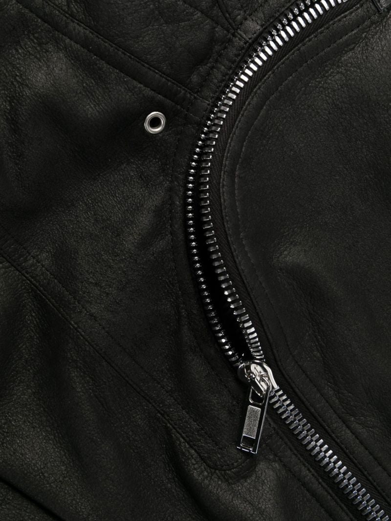 Black Leather Cargo Trousers