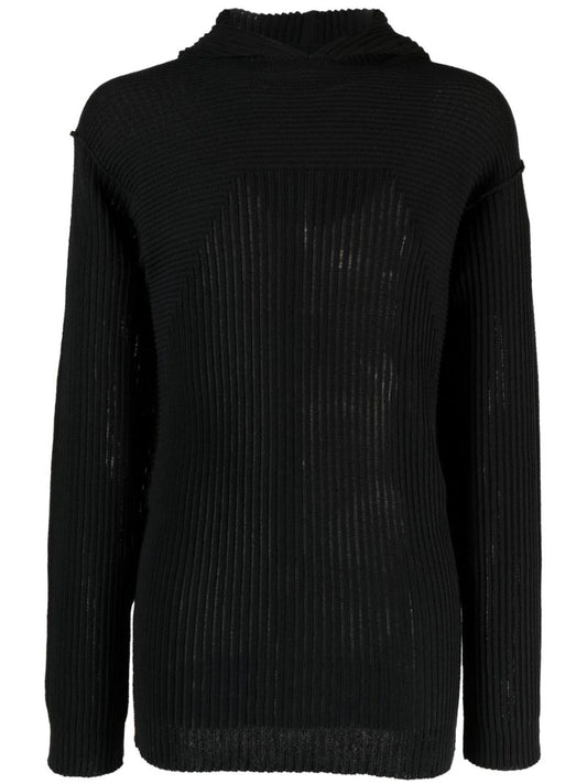 Black Tommy Cotton Hoodie
