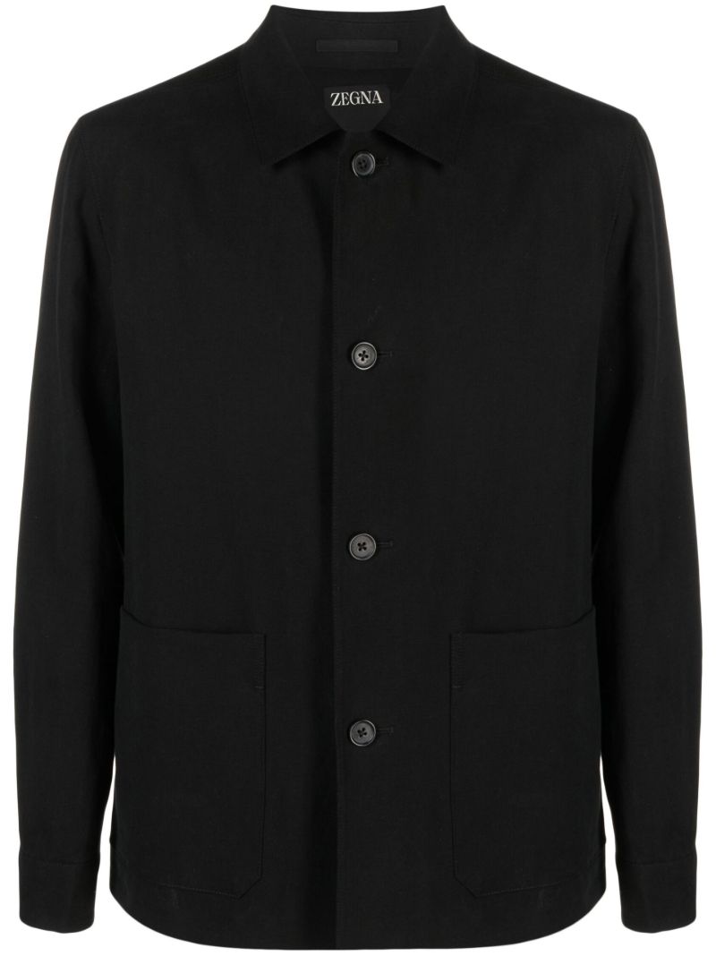 Black Button-up Shirt Jacket