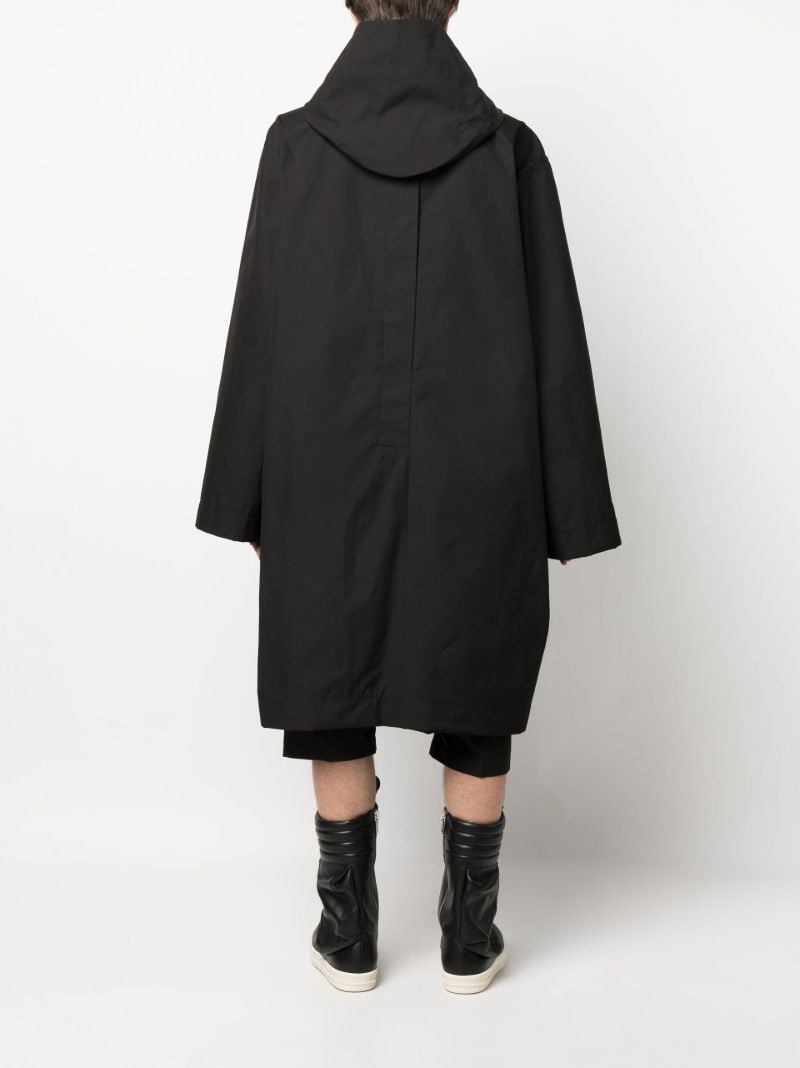 Black Oversize Hooded Raincoat