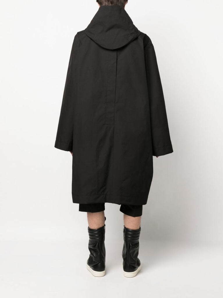 Black Oversize Hooded Raincoat