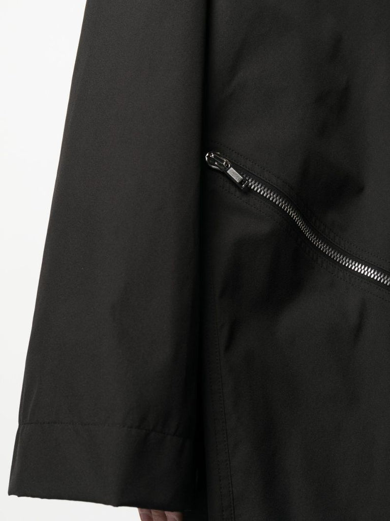 Black Oversize Hooded Raincoat