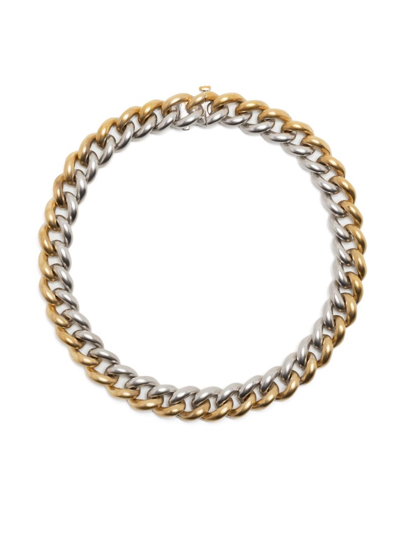 18kt Yellow and White Gold Medium Two-tone Link Bracelet