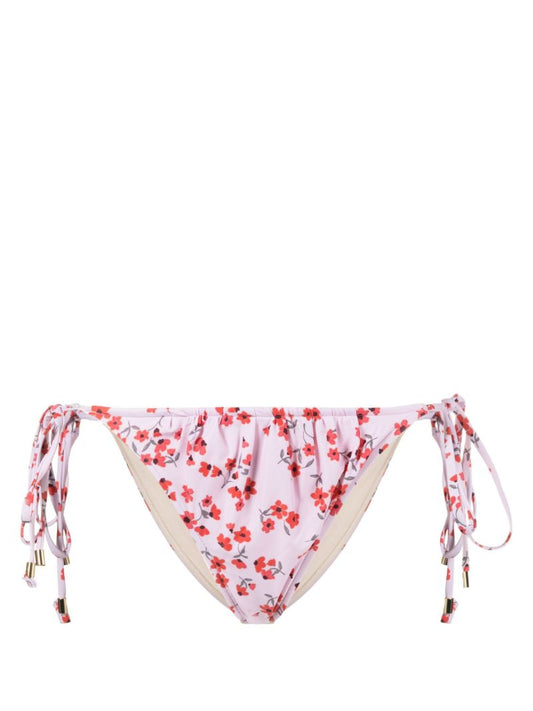 Pink Ruched Posy Print Bikini Bottoms