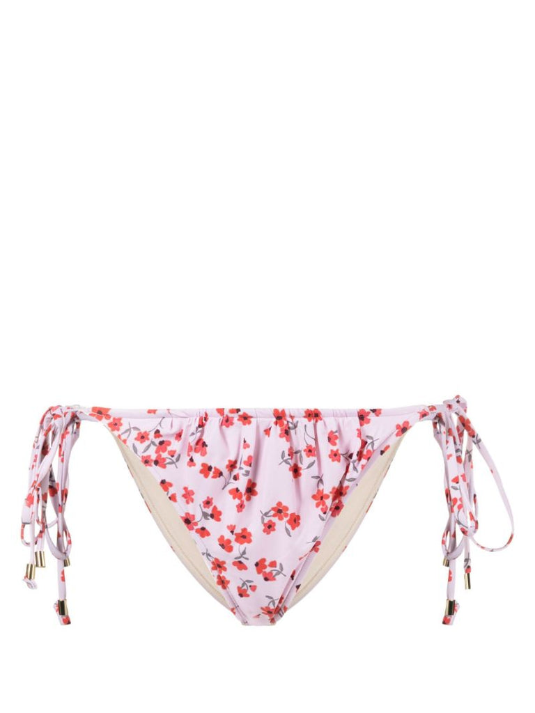 Pink Ruched Posy Print Bikini Bottoms