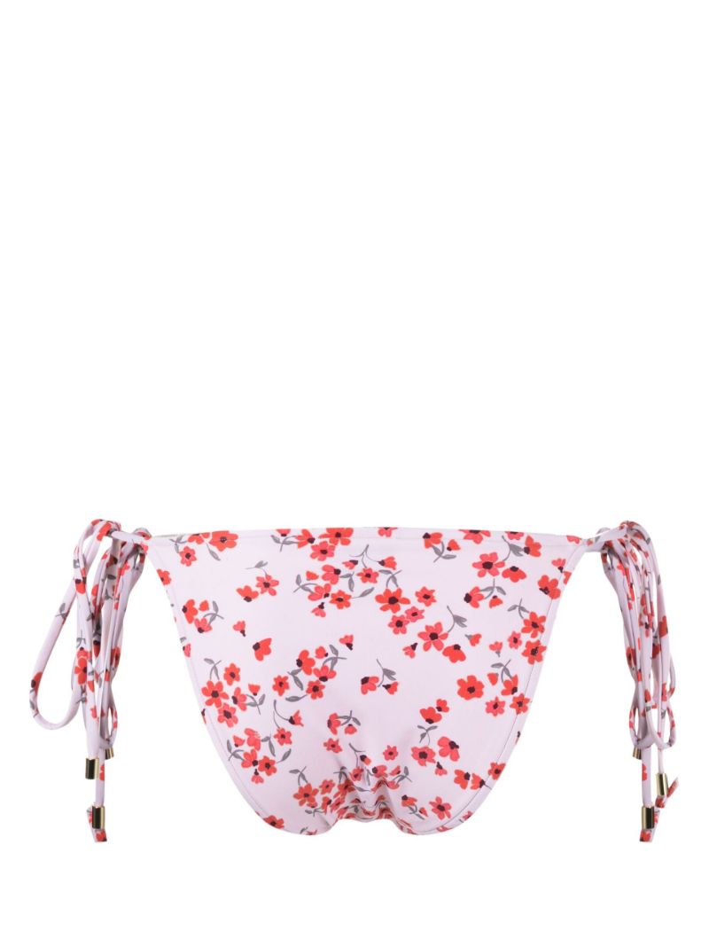 Pink Ruched Posy Print Bikini Bottoms