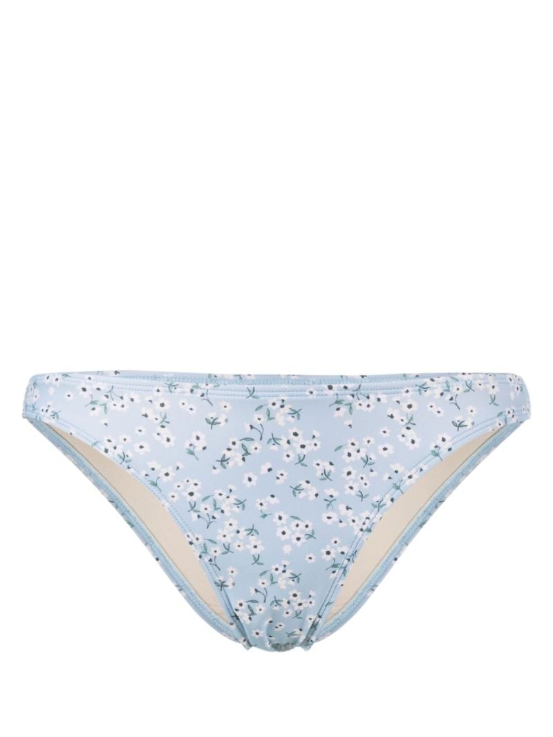 Blue Staple Floral Print Bikini Btotoms