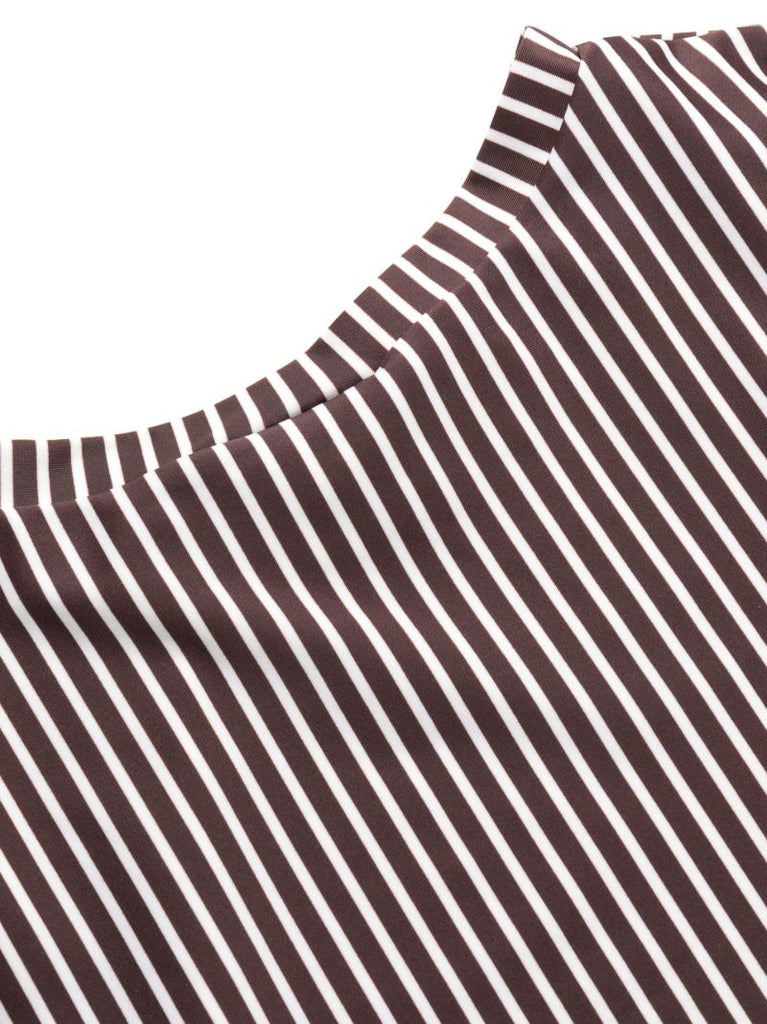 Brown Weekend Sun Striped Bikini Top