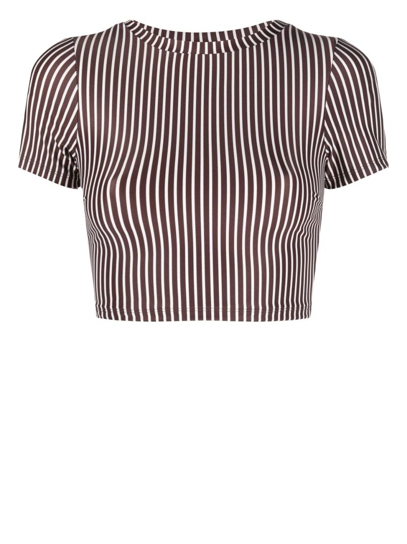 Brown Weekend Sun Striped Bikini Top