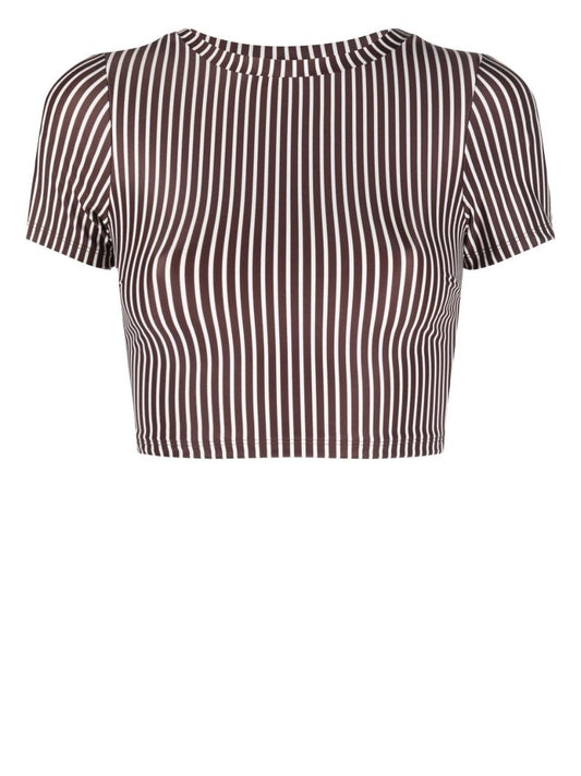 Brown Weekend Sun Striped Bikini Top