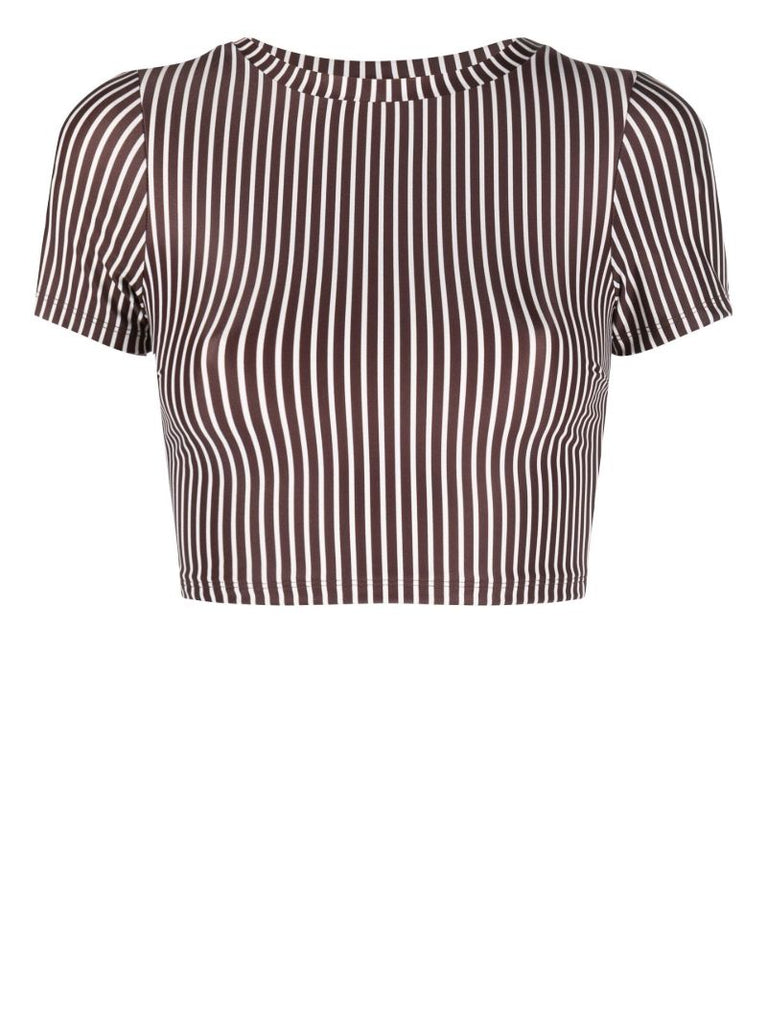 Brown Weekend Sun Striped Bikini Top
