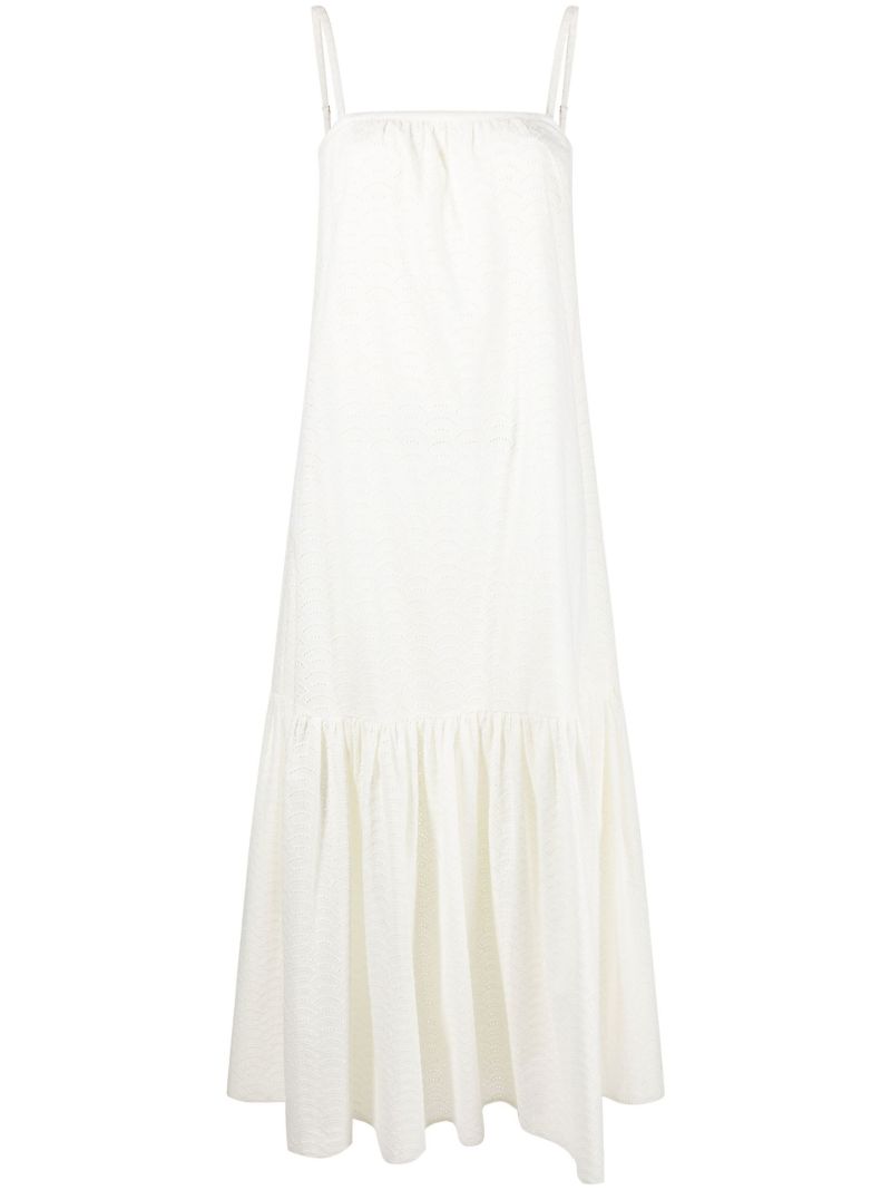 White Memories Tiered Cotton Midi Dress