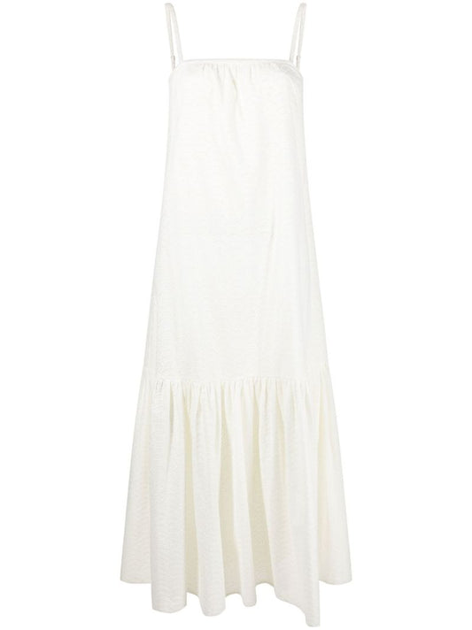 White Memories Tiered Cotton Midi Dress