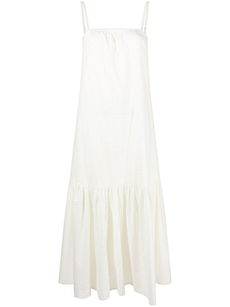 White Memories Tiered Cotton Midi Dress