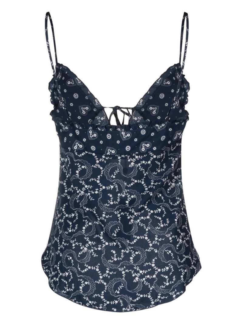 Blue Flora Bandana Print Camisole Top