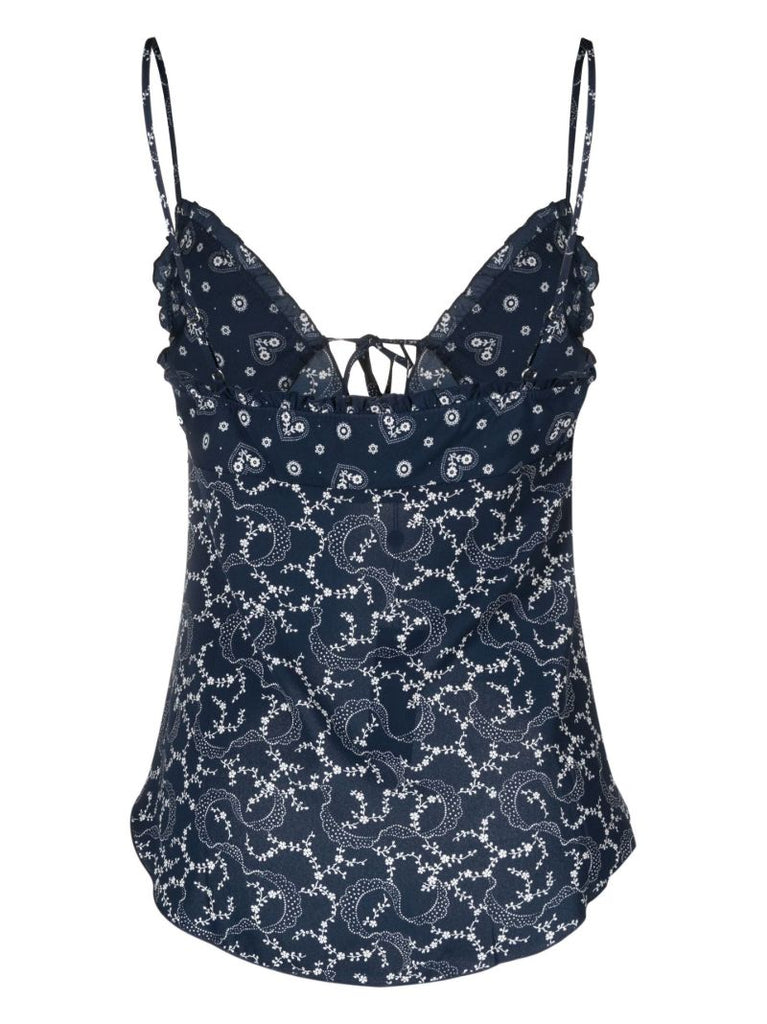 Blue Flora Bandana Print Camisole Top