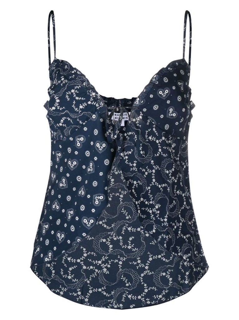 Blue Flora Bandana Print Camisole Top