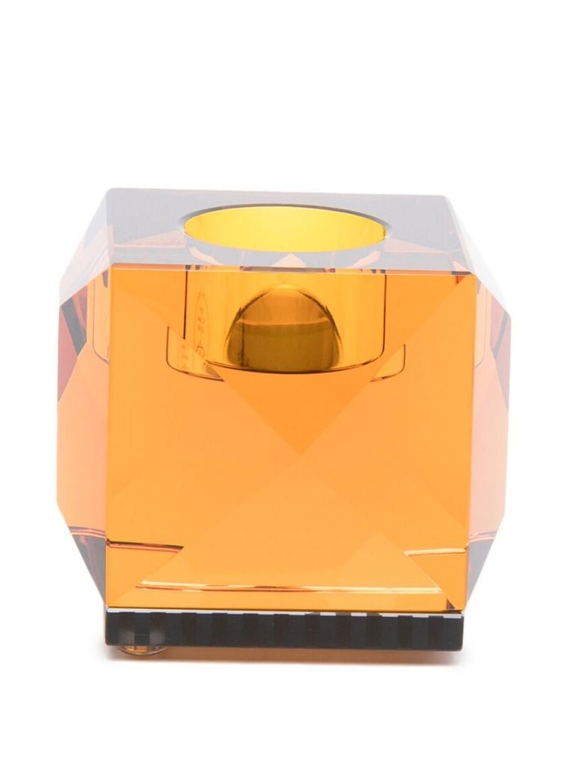 Orange Ophelia Crystal Tea Light Holder Set
