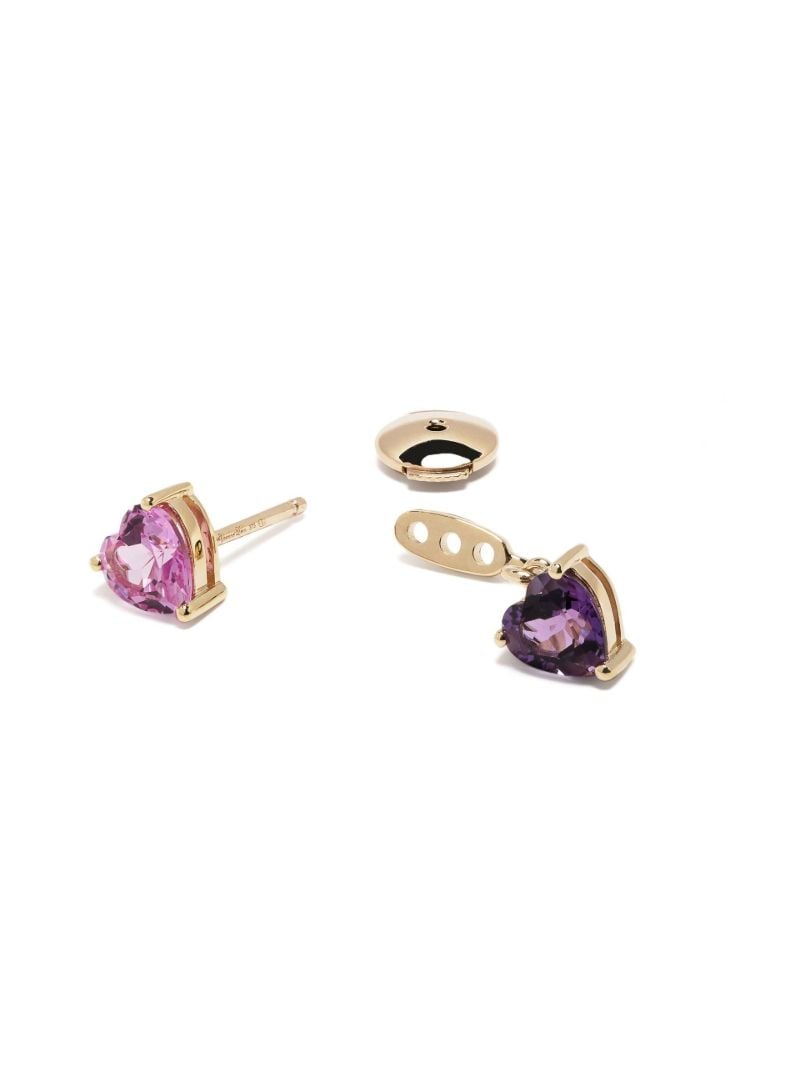 9k Yellow Gold Amethyst and Crystal Earrings