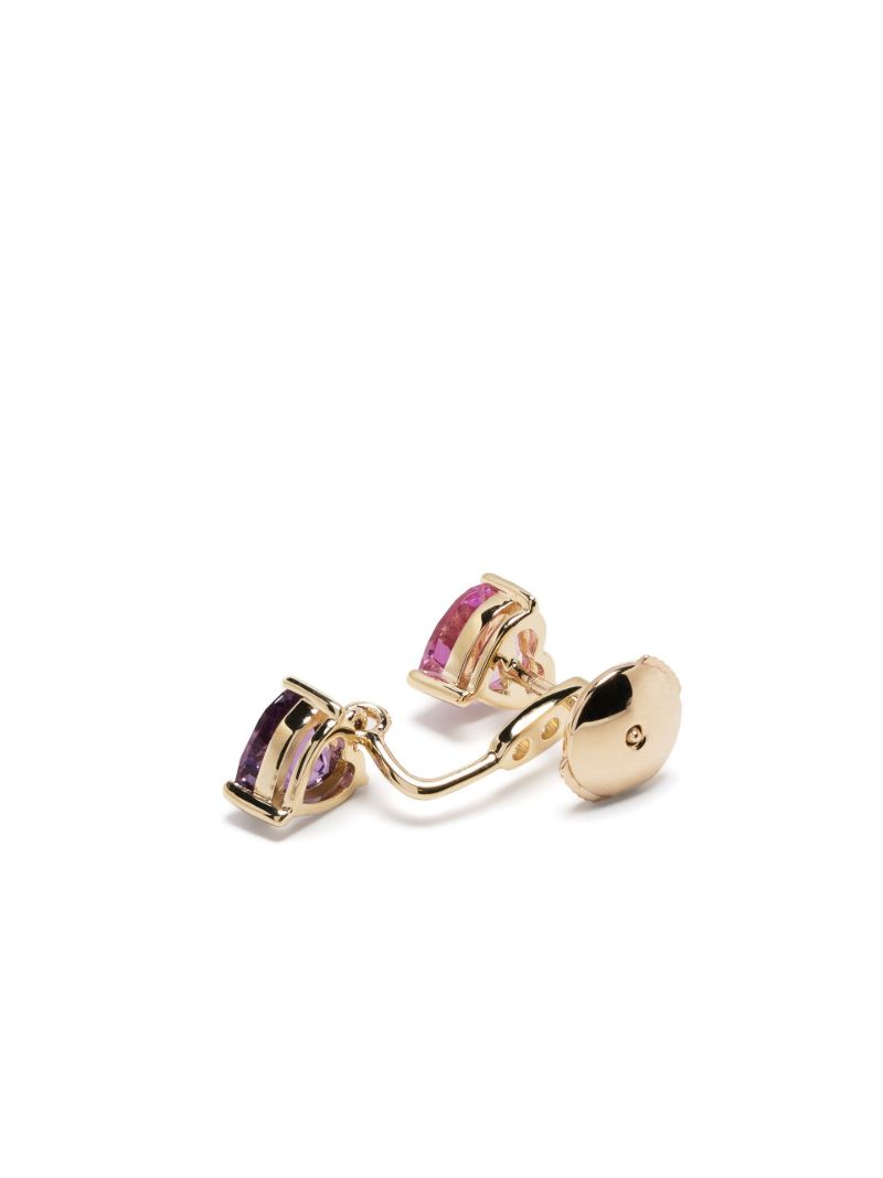 9k Yellow Gold Amethyst and Crystal Earrings