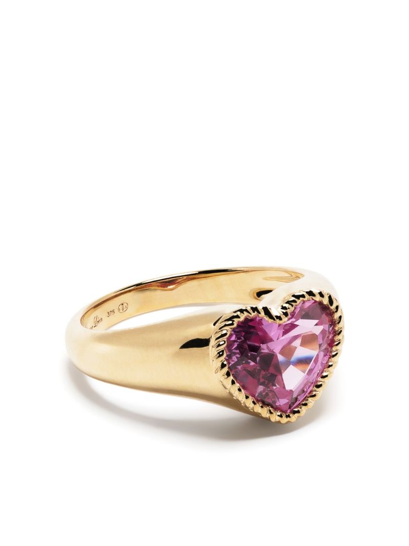 9k Yellow Gold Mini Coeur Crystal Ring
