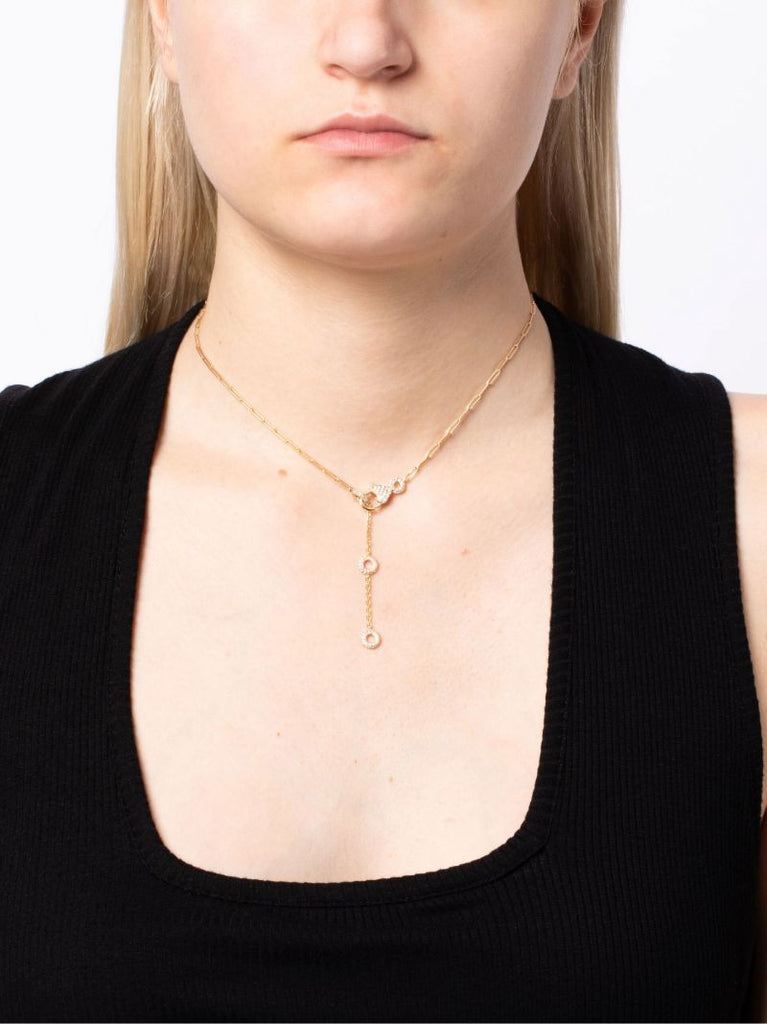 18k Yellow Gold Donuts Diamond Necklace