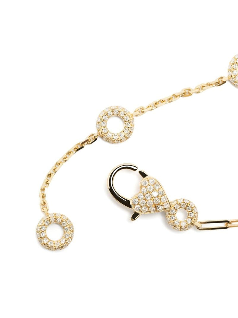 18k Yellow Gold Donuts Diamond Necklace