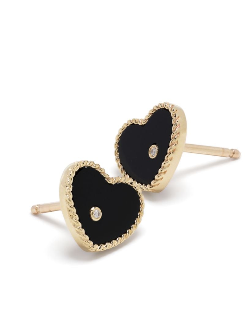 9k Yellow Gold Baby CÃ_x0085_â_x0080__x009c_ur Onyx and Diamond Stud Earrings