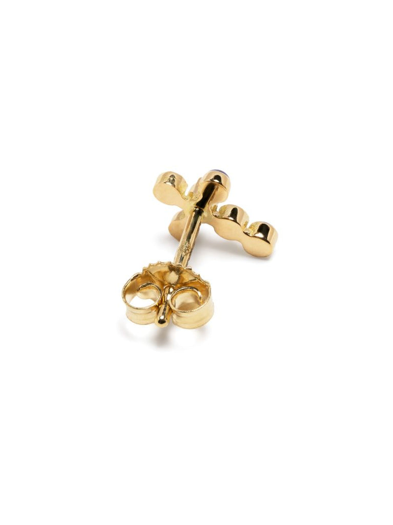 18k Yellow Gold Cross Diamond Stud Earrings