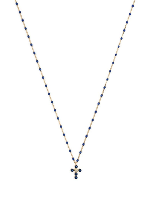 18k Yellow Gold Cross Diamond Necklace